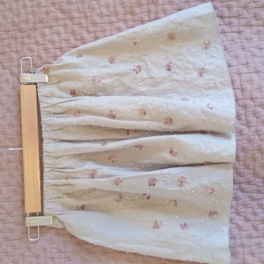 Zara Girls Beaded Cotton Skirt 10